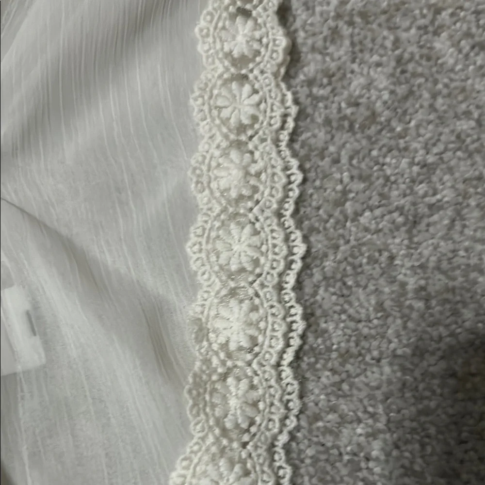 Candie's Cream Cap Sleeve Embellished Blouse - Picture 4 of 4